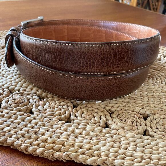 Martin Dingman Bill Water Buffalo Belt Color: Walnut Size 42 - Picture 6 of 15